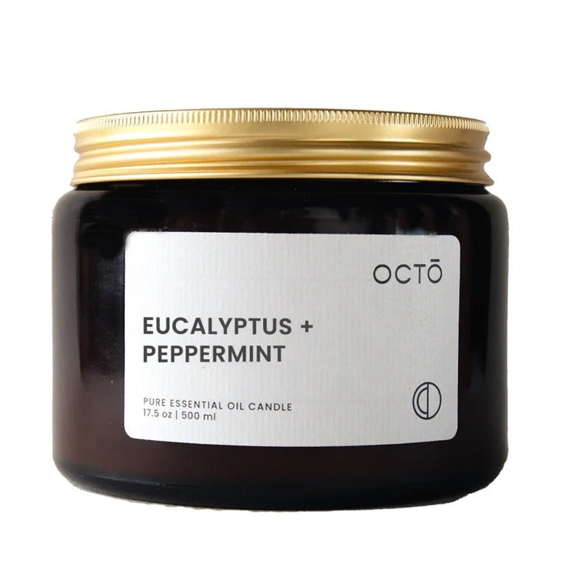 Octo Candles Eucalyptus  Peppermint Candle 500ml Main View Image