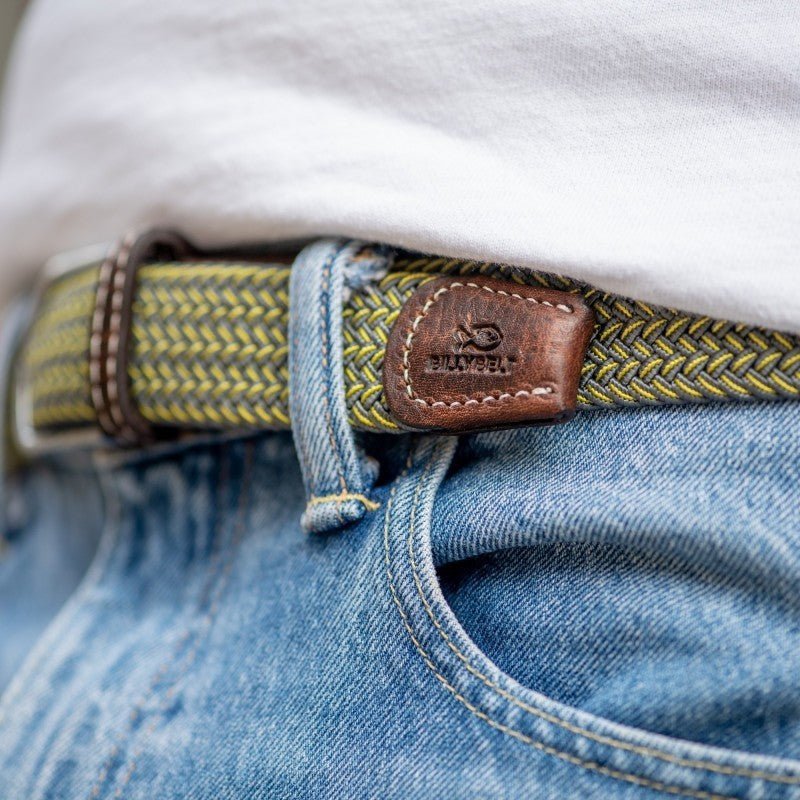 Budapest Braided Belt Grey / Yellow - Merchant Menswear