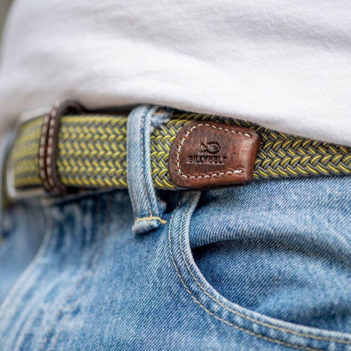 Budapest Braided Belt Grey / Yellow - Merchant Menswear