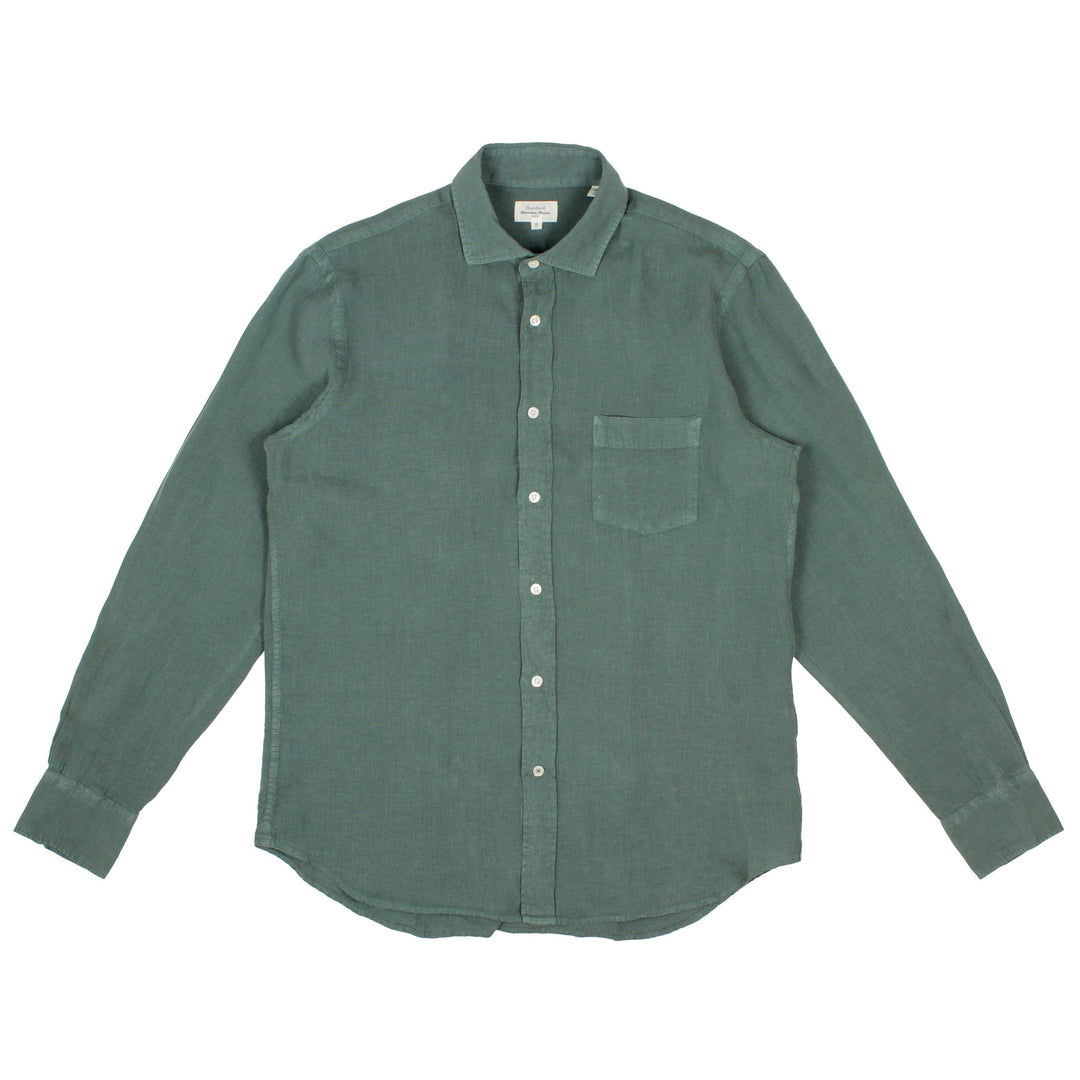 Hartford Paul Delave Linen Shirt Dark Green