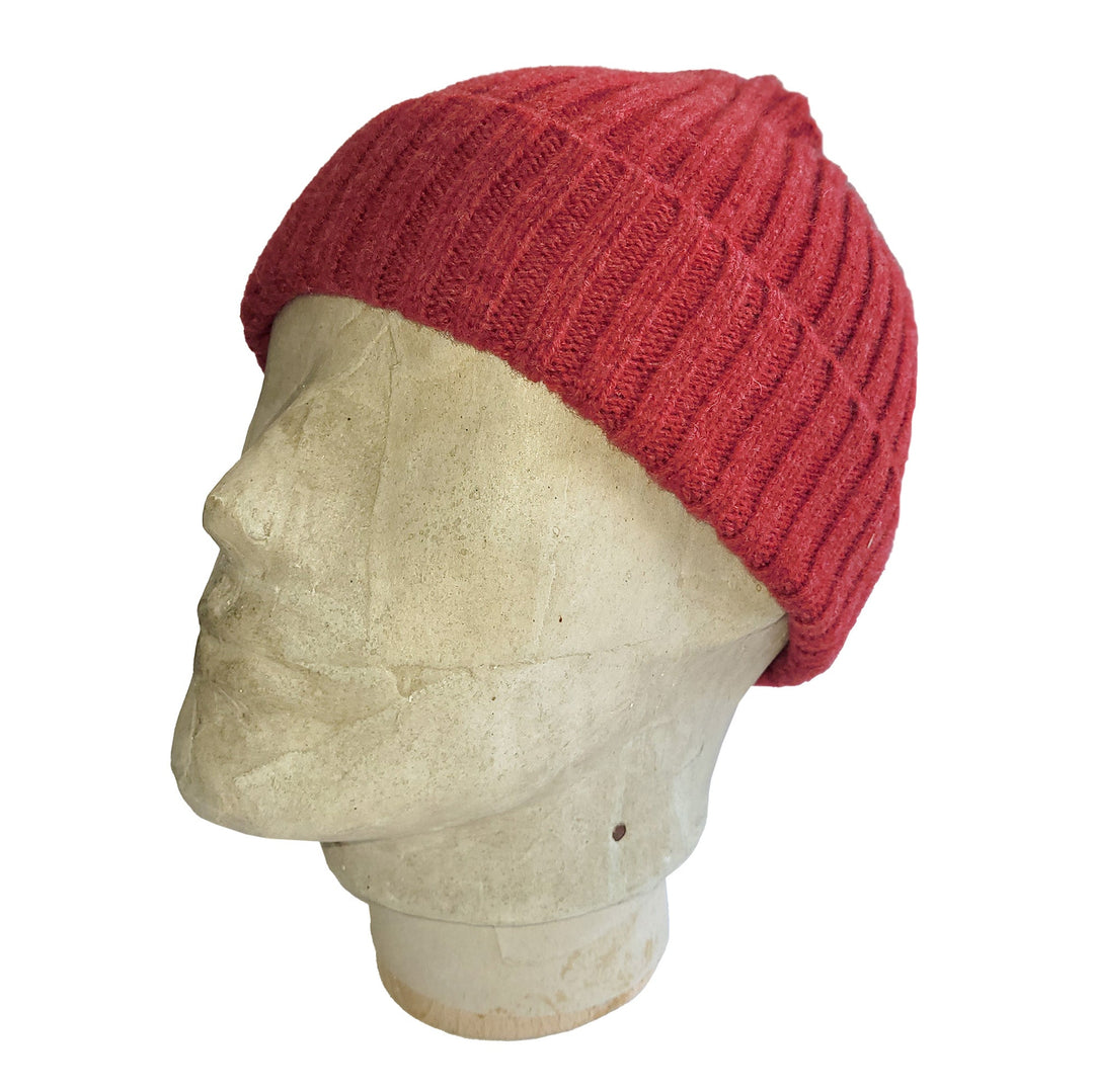 Ribbed Lambswool Beanie Poppy Mel - Merchant Menswear