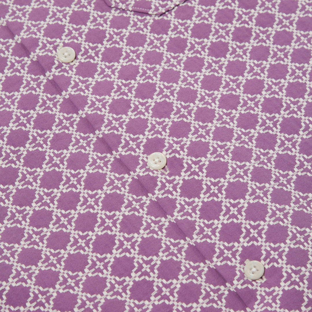 Road Shirt In Woven Tile Design Lilac Fabric Image