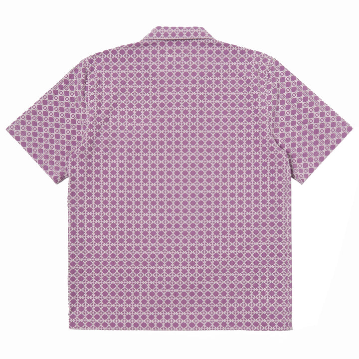 Road Shirt In Woven Tile Design Lilac Back Image