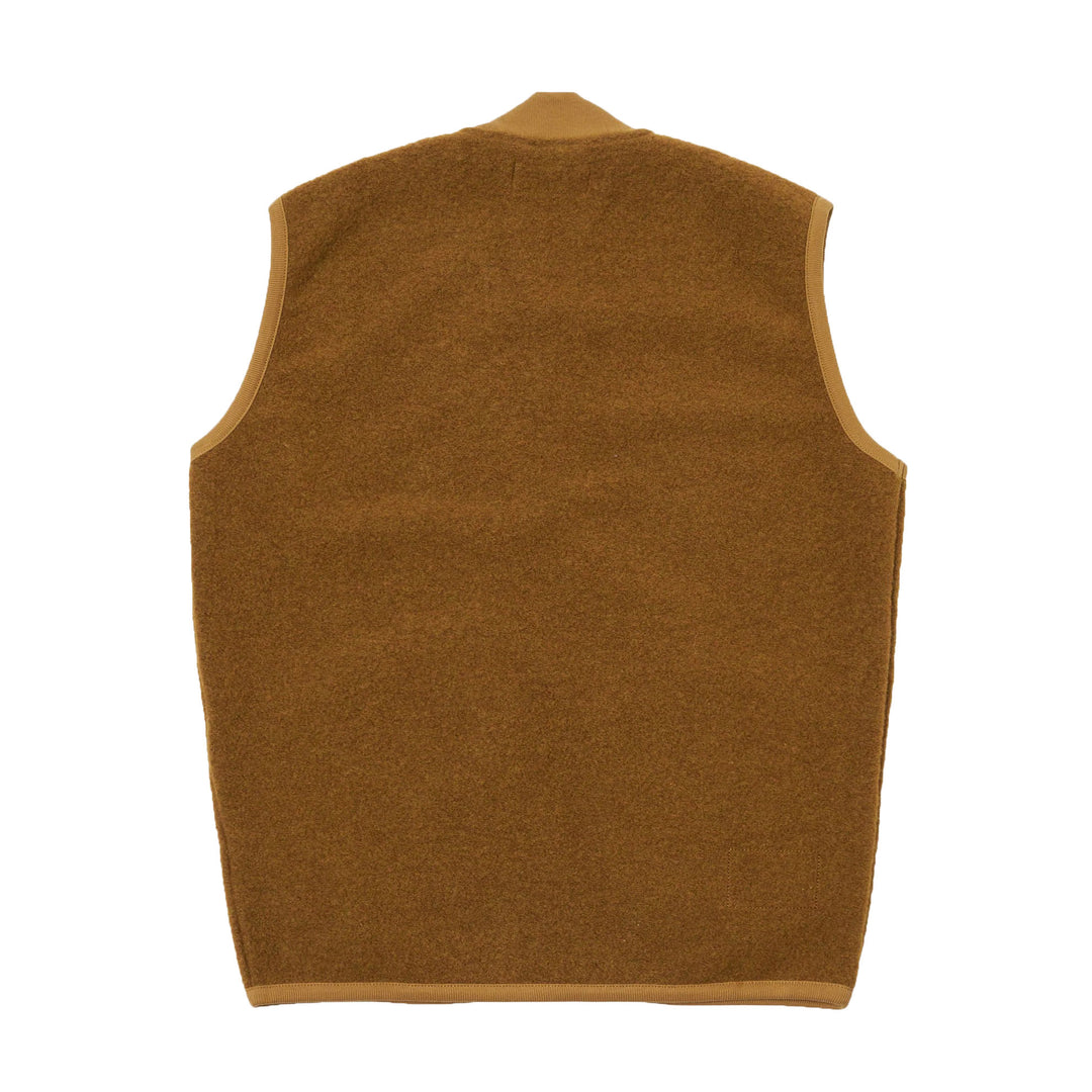 Wool Fleece Zip Waistcoat Mustard