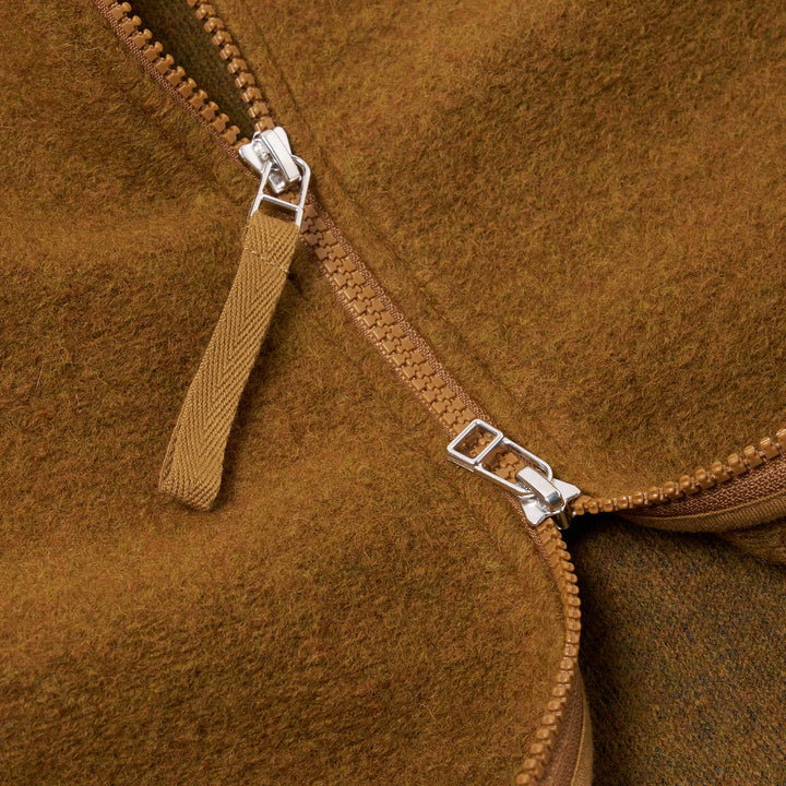 Wool Fleece Zip Waistcoat Mustard