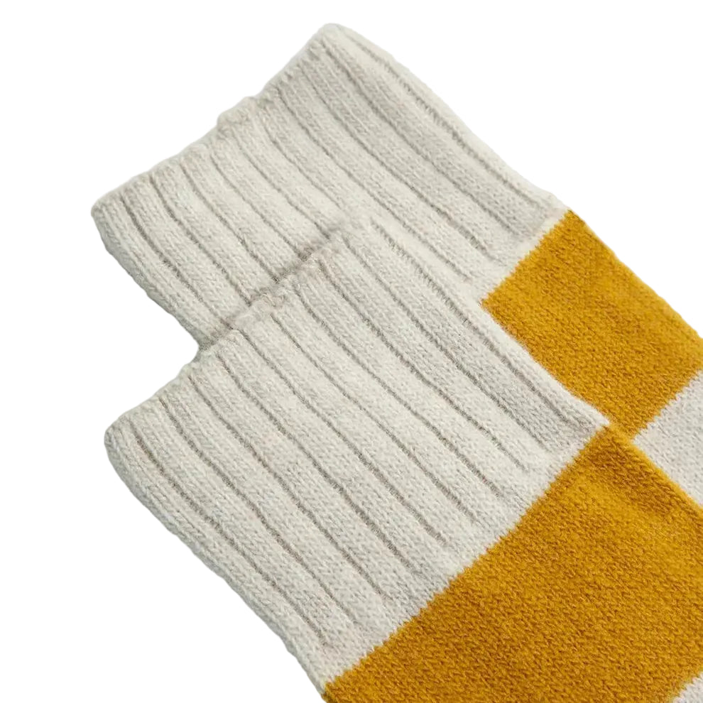 ANT45 Geel Block Stripe Socks Beige
