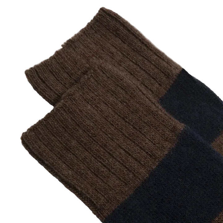 ANT45 Geel Block Stripe Socks Brown