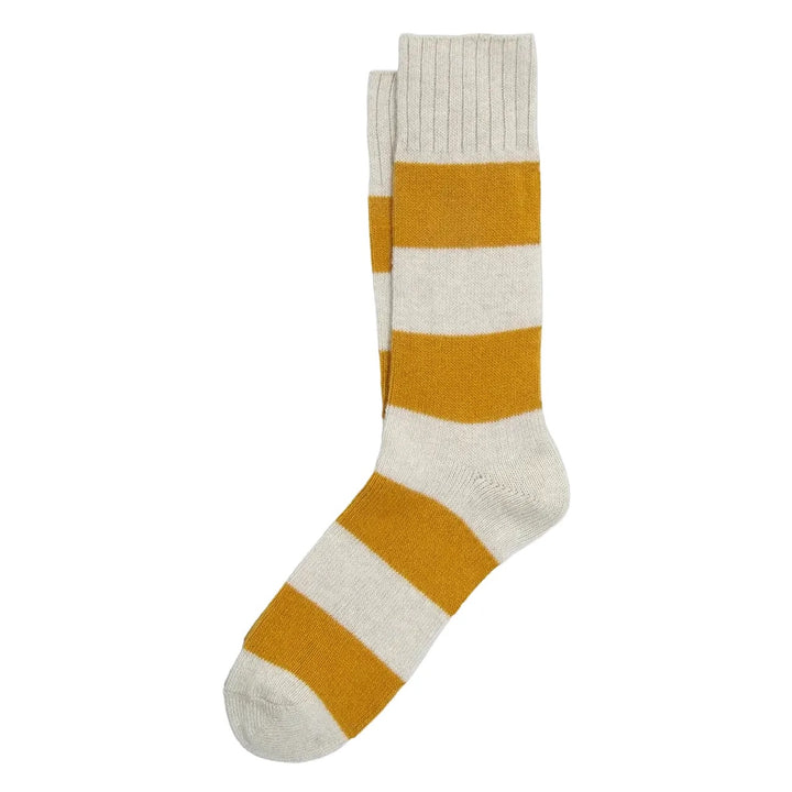 ANT45 Geel Block Stripe Socks Beige