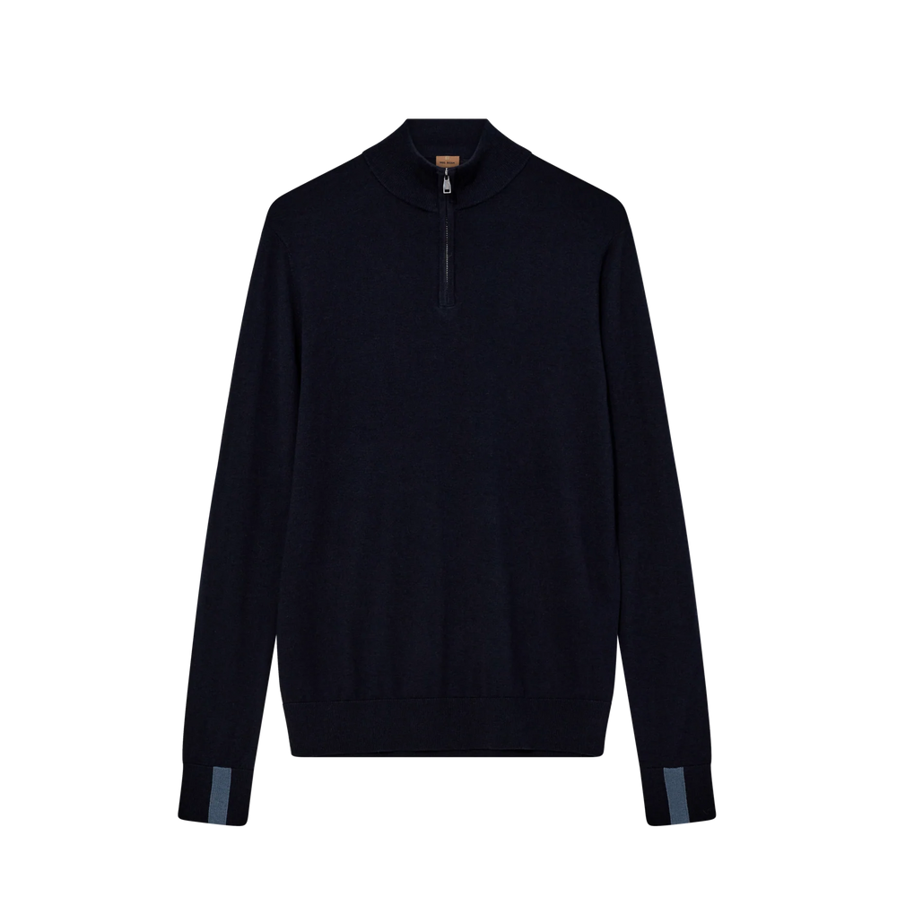 Mos Mosh Gallery Adam Soft Knit Turtle neck Navy Front