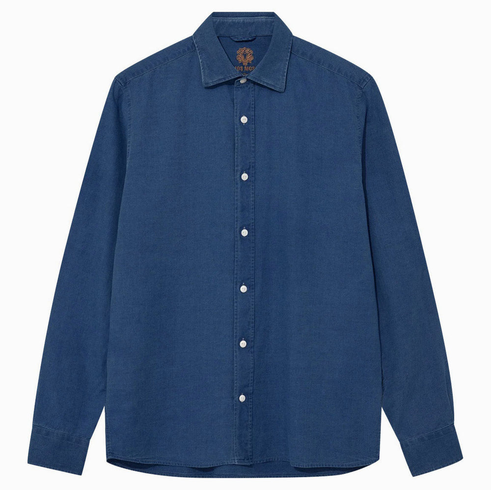 Mos Mosh Gallery Marco Oxford Shirt Indigo Front