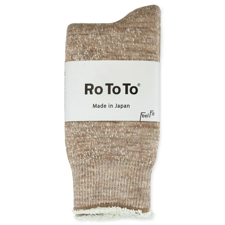 Double Face Crew Socks Camel