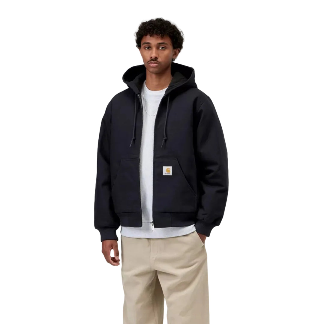 Carhartt WIP Active Jacket Winter Dearborn Canvas Dark Navy Rigid Model