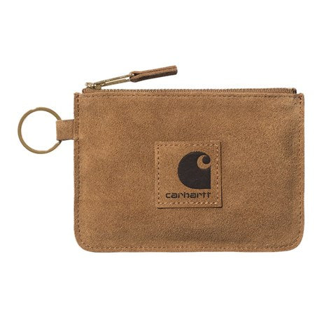 Carhartt WIP Artificial Suede Zip Wallet Hamilton Brown Front