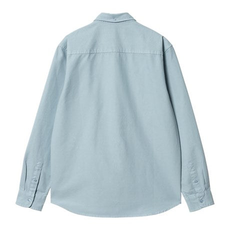 Carhartt WIP Bolton Oxford Shirt Frosted Blue Back View Image