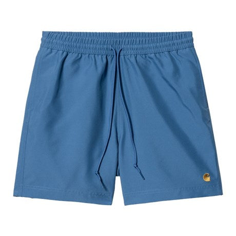 Carhartt WIP Chase Swim Trunks Acapulco / Gold Front View Image