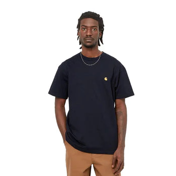 Carhartt WIP Chase T-Shirt Navy Model Front View