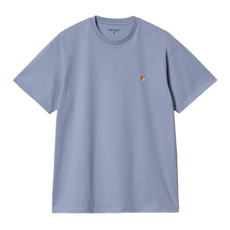 Carhartt WIP Chase Tee Charm Blue and Gold Front View