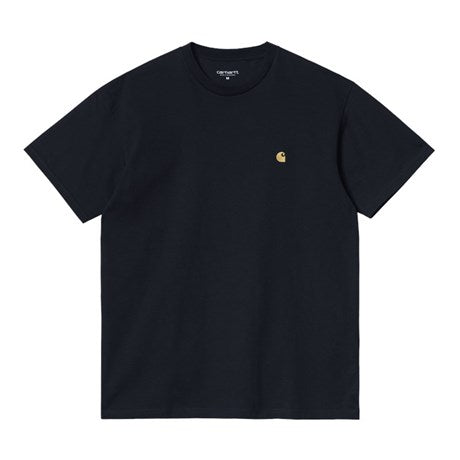 Carhartt WIP Chase Tee Dark Navy Gold Front