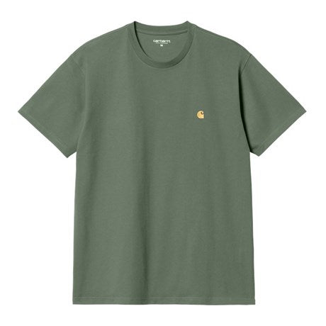 Carhartt WIP Chase Tee  Duck Green and Gold Front View
