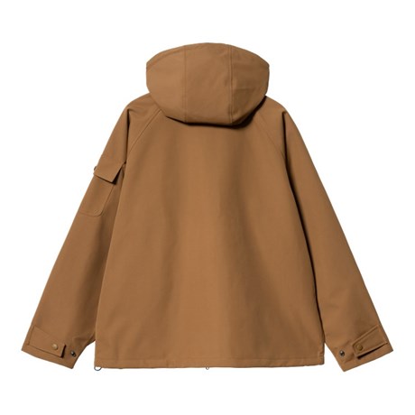 Carhartt WIP Clarton Jacket Nylon Canvas Hamilton Brown Back Hood