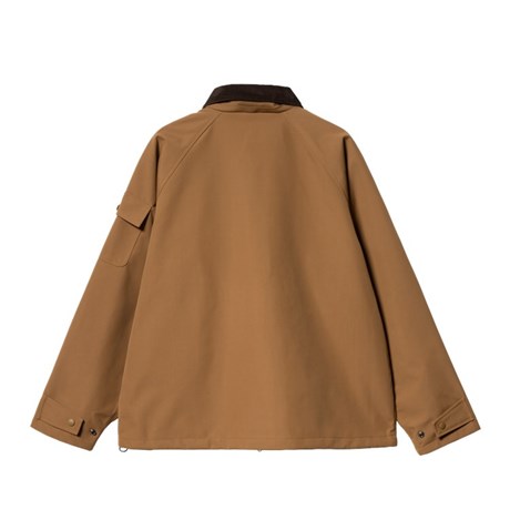 Carhartt WIP Clarton Jacket Nylon Canvas Hamilton Brown Back No Hood