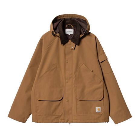 Carhartt WIP Clarton Jacket Nylon Canvas Hamilton Brown Front