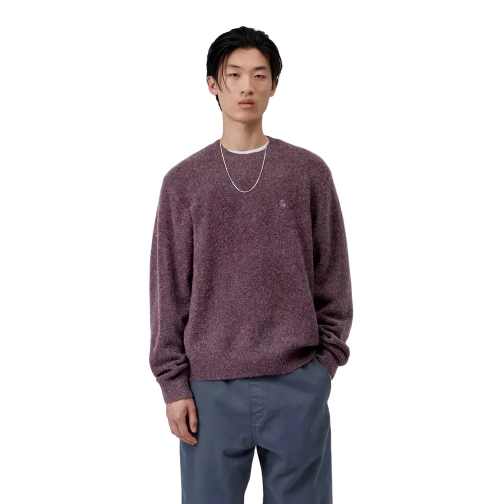 Carhartt WIP Curtis Sweater Tangled Shady Purple Model