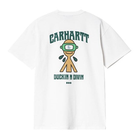Carhartt WIP Duckin T-Shirt White Garment Dye Back View Image