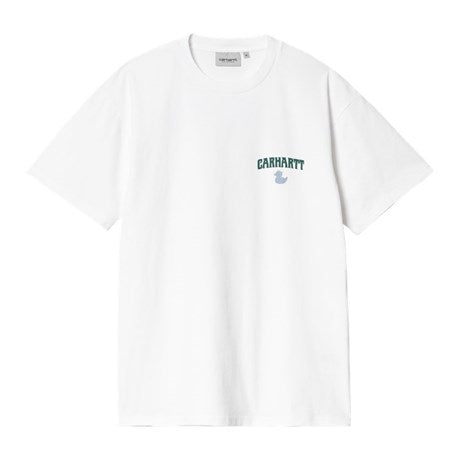 Carhartt WIP Duckin T-Shirt White Garment Dye Front View Image