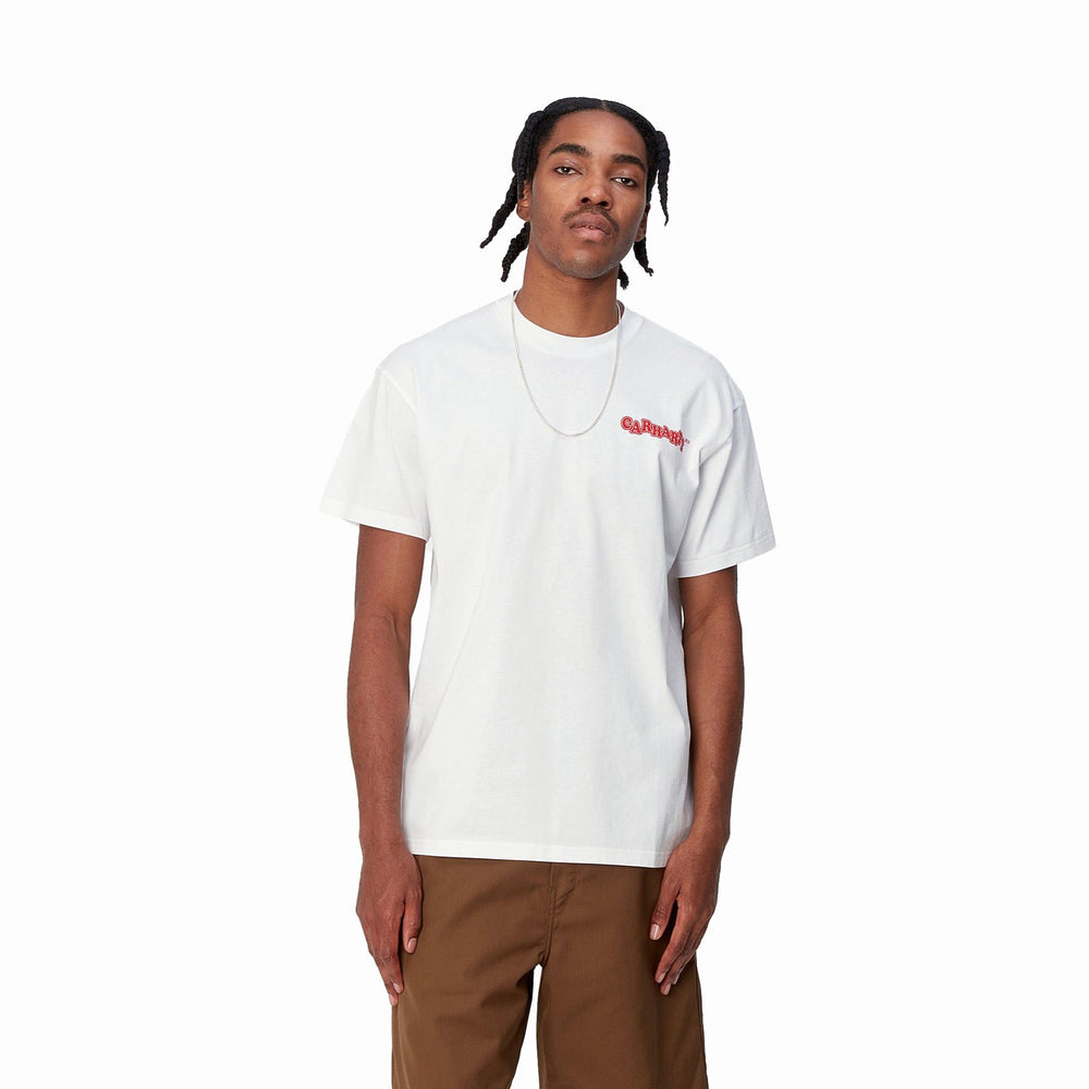 Carhartt WIP Fast Food T-Shirt White Red Model Front Image