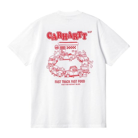 Carhartt WIP Fast Food T-Shirt White / Red Back View Image