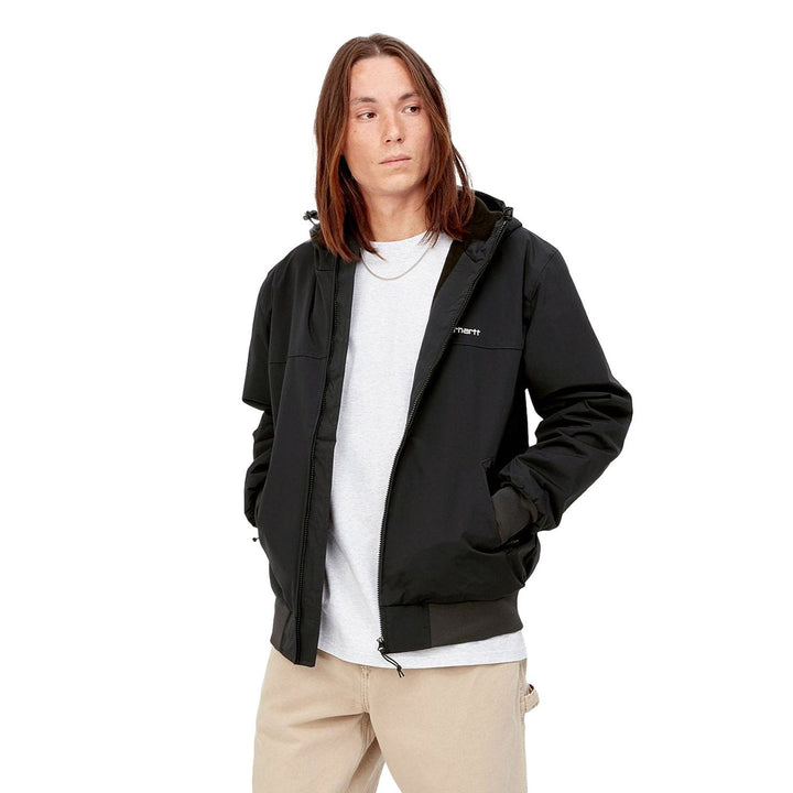 Hooded Sail Jacket Black / White