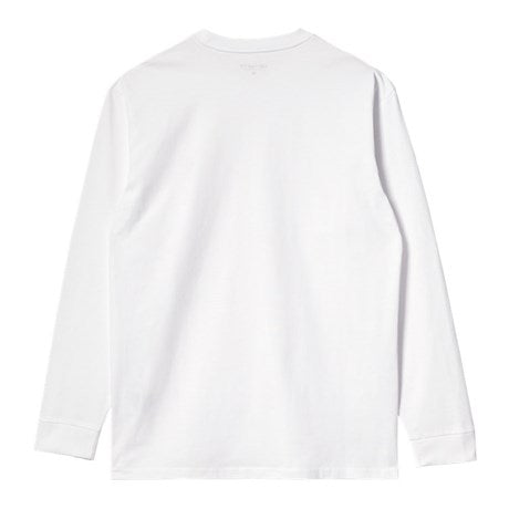 Carhartt WIP L/S Chase T-Shirt White / Gold  Back