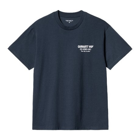 Carhartt WIP Less Troubles T-Shirt Blue / Wax Front View Image