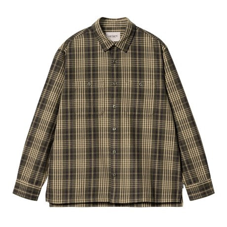 Carhartt WIP Mandlik Check Shirt Office Green Front