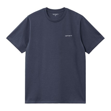 S/S Script Embroidery T-Shirt Airforce Blue