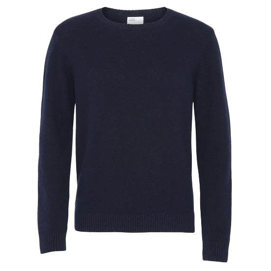 Colorful Standard Classic Merino Wool Crew Navy Blue Front View Image