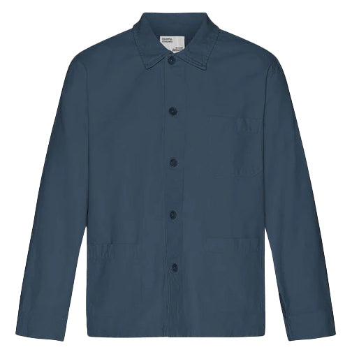 Organic Cotton Workwear Jacket Petrol Blue