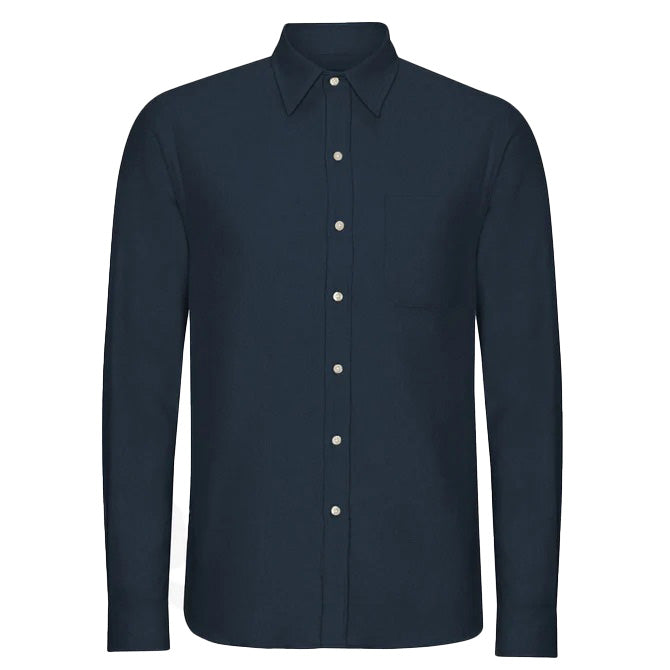 Organic Flannel Shirt Navy Blue