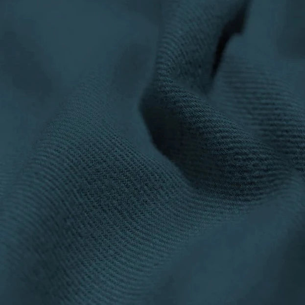 Colorful Standard Organic Flannel Shirt Petrol Blue Fabric Image