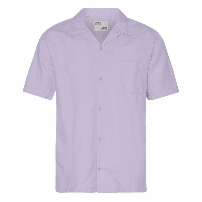 Short Sleeve Linen Shirt Soft Lavender