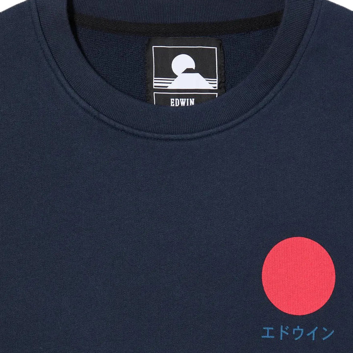 Edwin Japanese Sun Sweat Navy Blazer Logo Detail Image