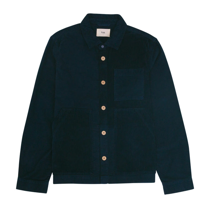 FOLK Assembly Cord Mix Worker Jacket Navy Front