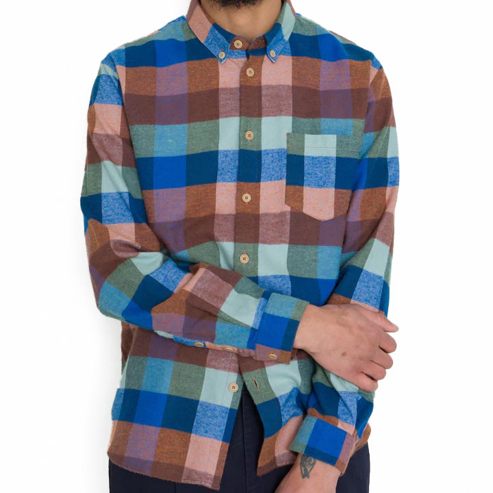 Relaxed Shirt Rust Navy Mix