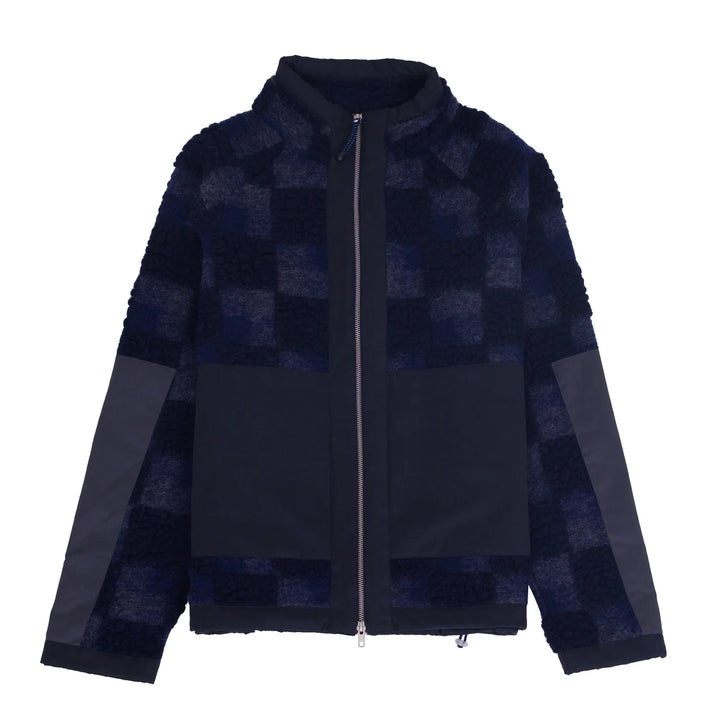 Folk Signal Fleece Navy Checkerboard Navy Front