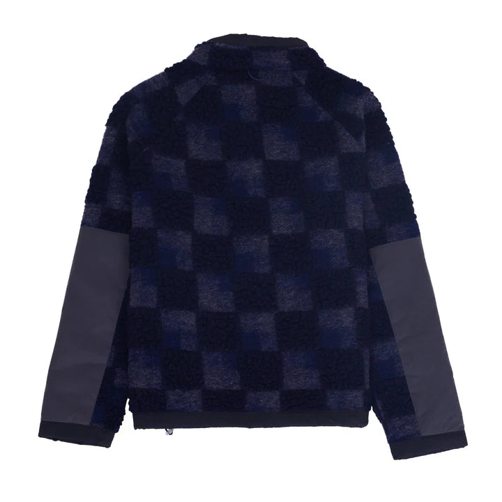 Folk Signal Fleece Navy Checkerboard Navy Back