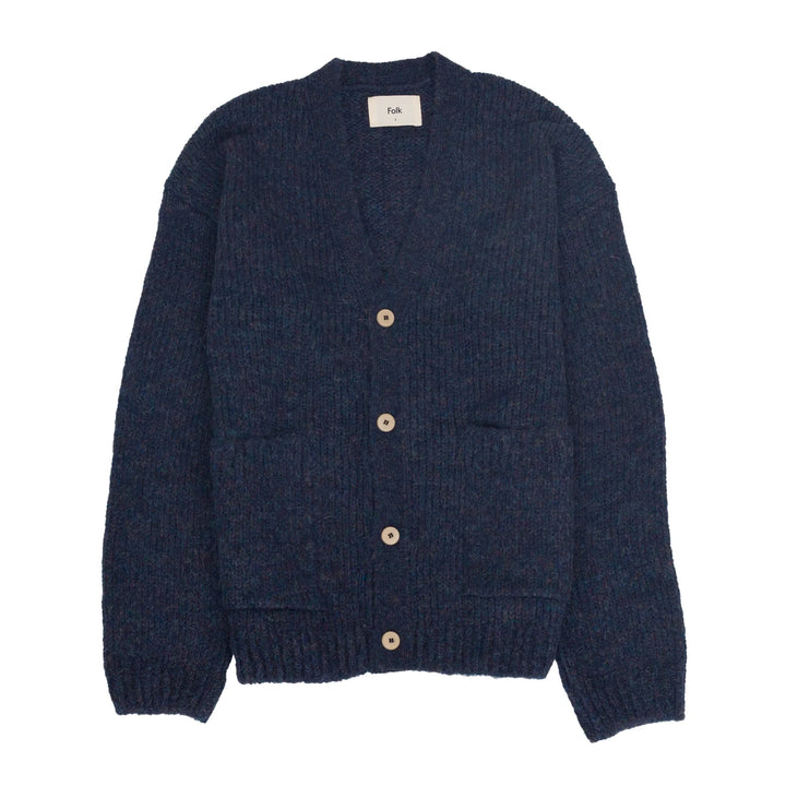 Folk Signal Cardigan Smoke Blue Front