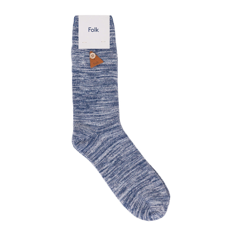 Folk Melange Socks Ecru Soft Blue Mix