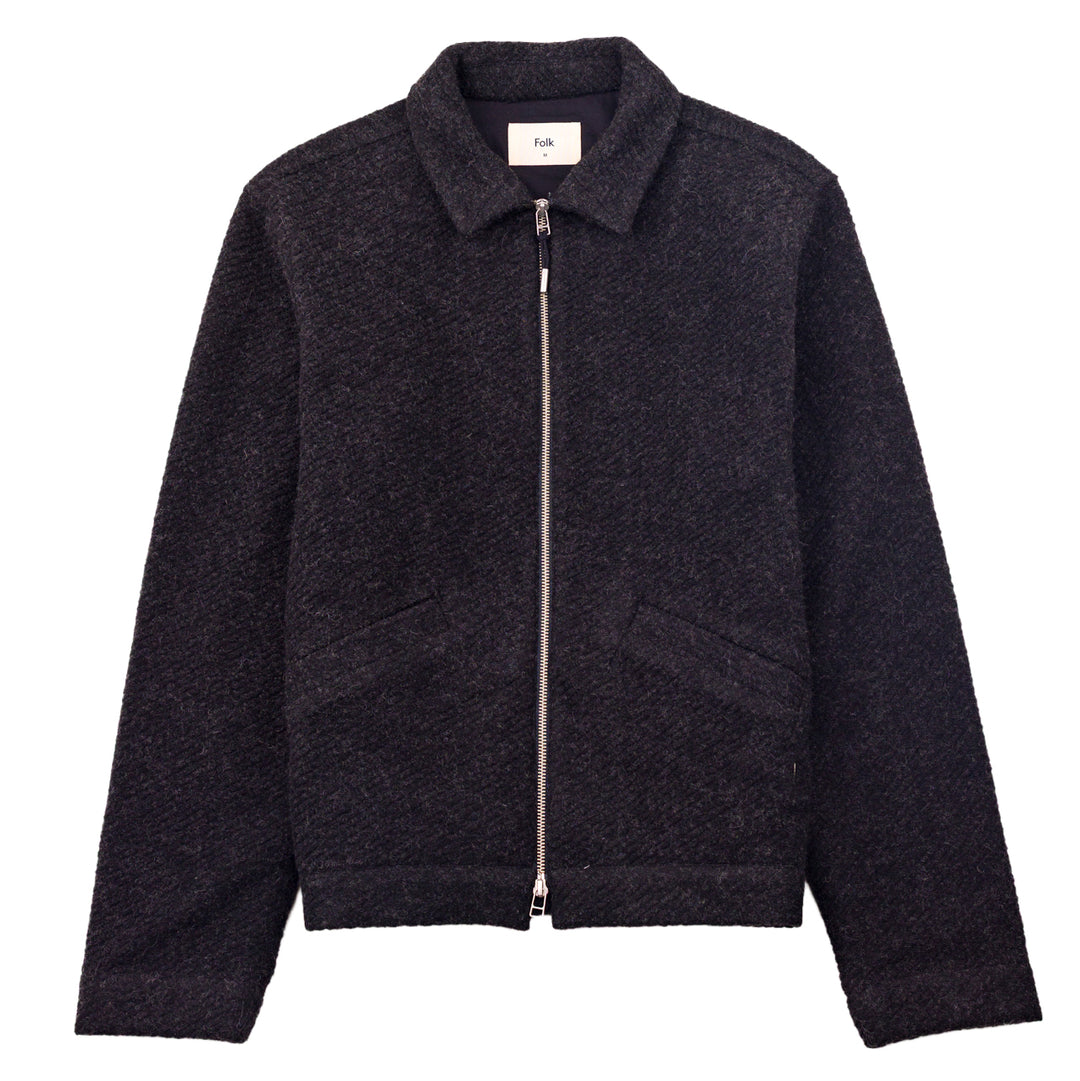 Folk Signal Blouson Wool Twill Charcoal Front