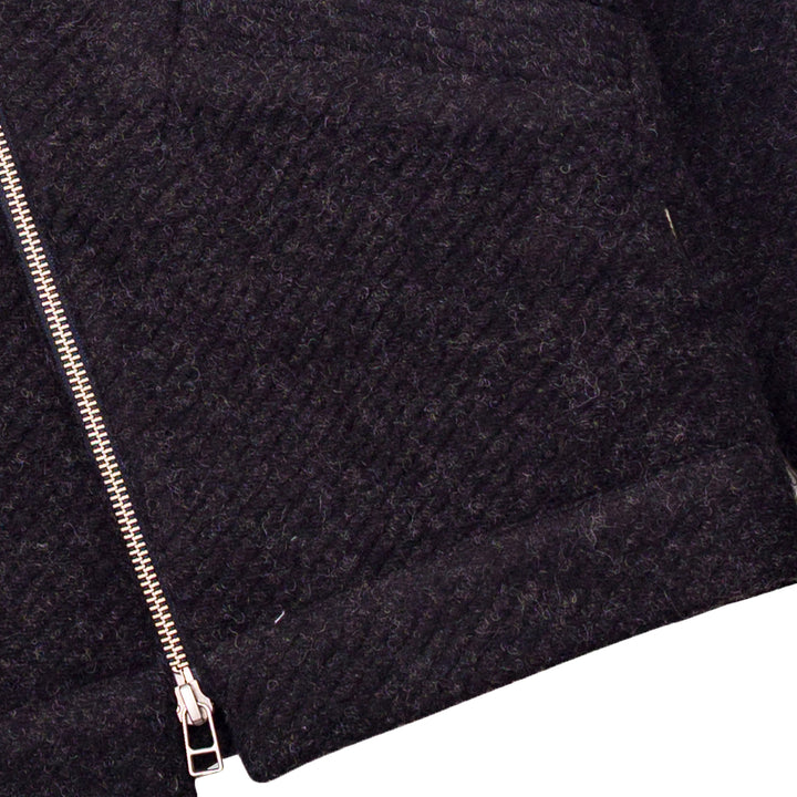 Folk Signal Blouson Wool Twill Charcoal Zipper Detail